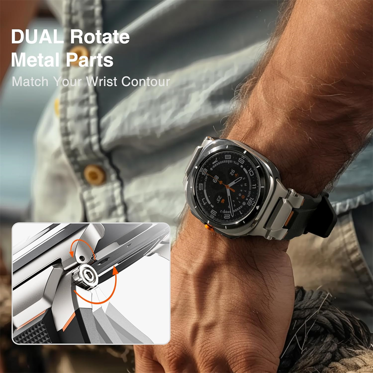 ULTIMAL TPU Metal Watch Band for Samsung Galaxy Watch Ultra 47mm