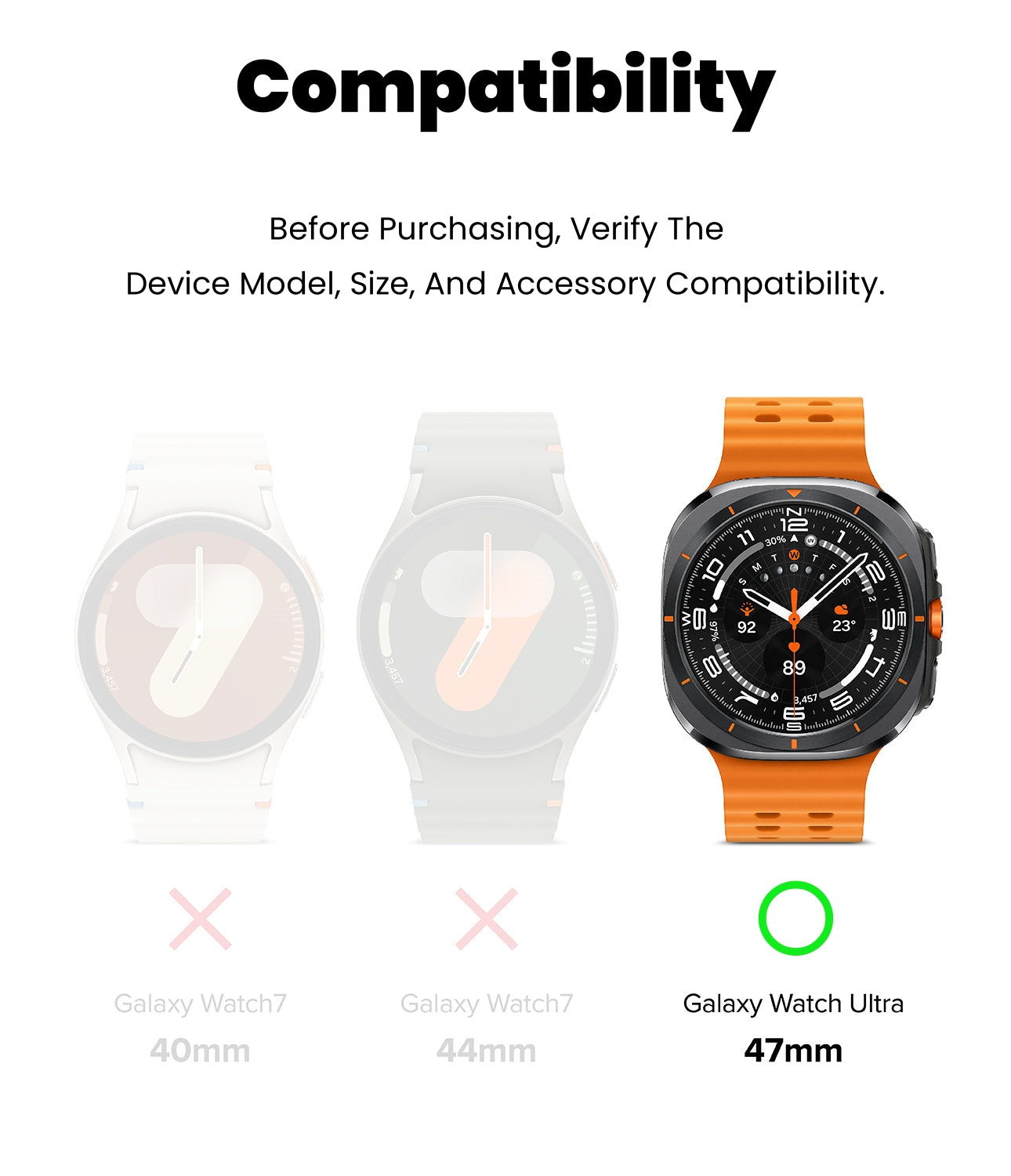 ULTIMAL Sport Nylon Watch Bands for Samsung Galaxy Watch Ultra 47mm (2024）