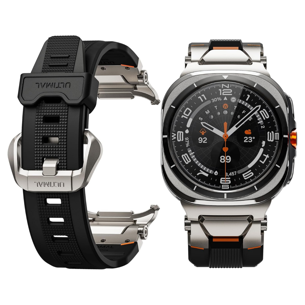 ULTIMAL TPU Metal Watch Band for Samsung Galaxy Watch Ultra 47mm